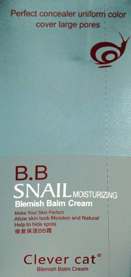 Clever Cat BB Snail Moisturizing Blemish Balm Cream foundation – Shade 01, 10ml