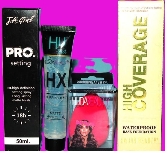 💄 High Coverage Waterproof Base Foundation Shade 01 – Free Primer + Free Setting Spray + Free Sponge