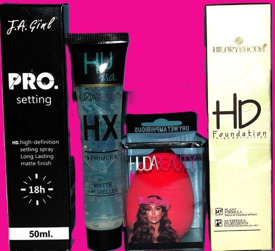 💄 Hilary Rhoda HD Foundation – Shade 04 Free Primer + Free Setting Spray + Free Sponge
